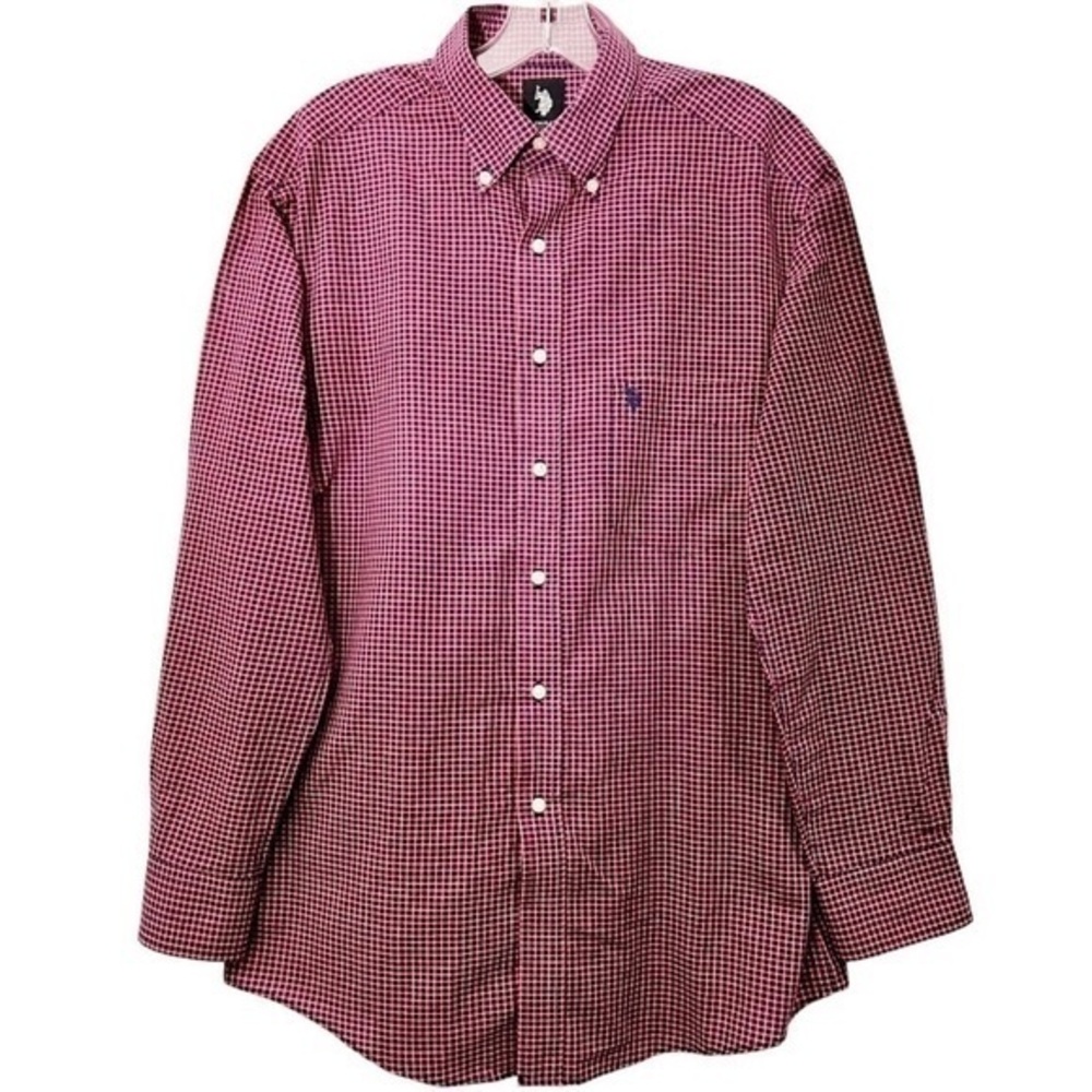 U.S. Polo ASSN | Red Blue and White Striped Button Down Sports Shirt